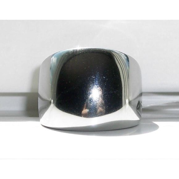 STAINLESS STEEL Wide High Polished Dome Ring NWT - Picture 3 of 14